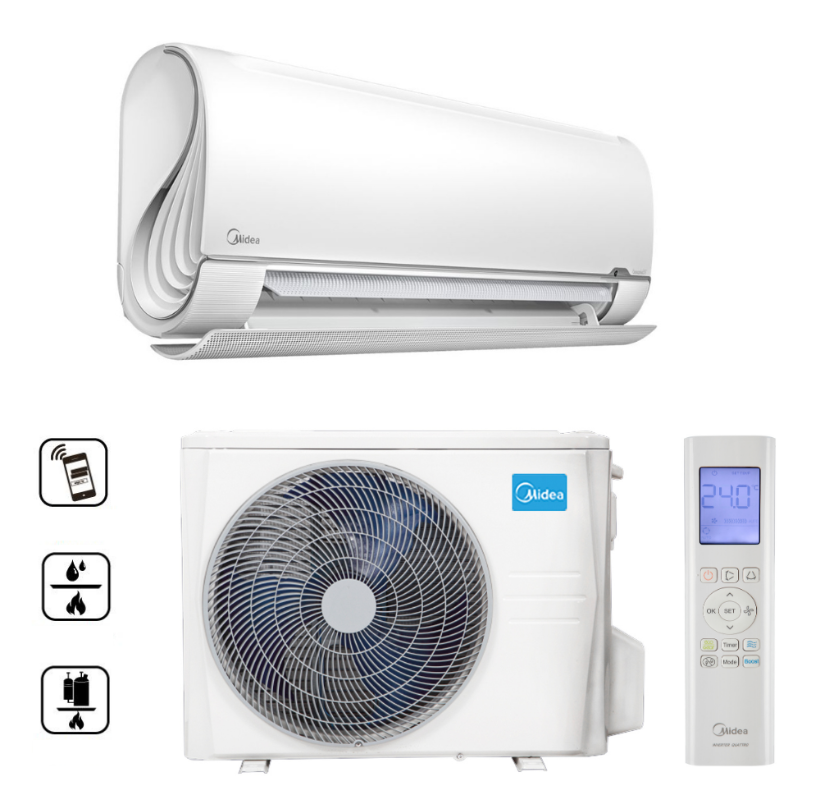 Midea Breezeless oldalfali split (3,5 kW)